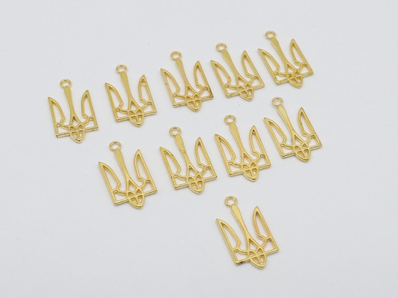 Підвіска декоративна металева Тризуб України 3,1х1,6 см Золотистий (554592371) - фото 2 Підвіска декоративна металева Тризуб України 3,1х1,6 см Золотистий (554592371) - фото 2