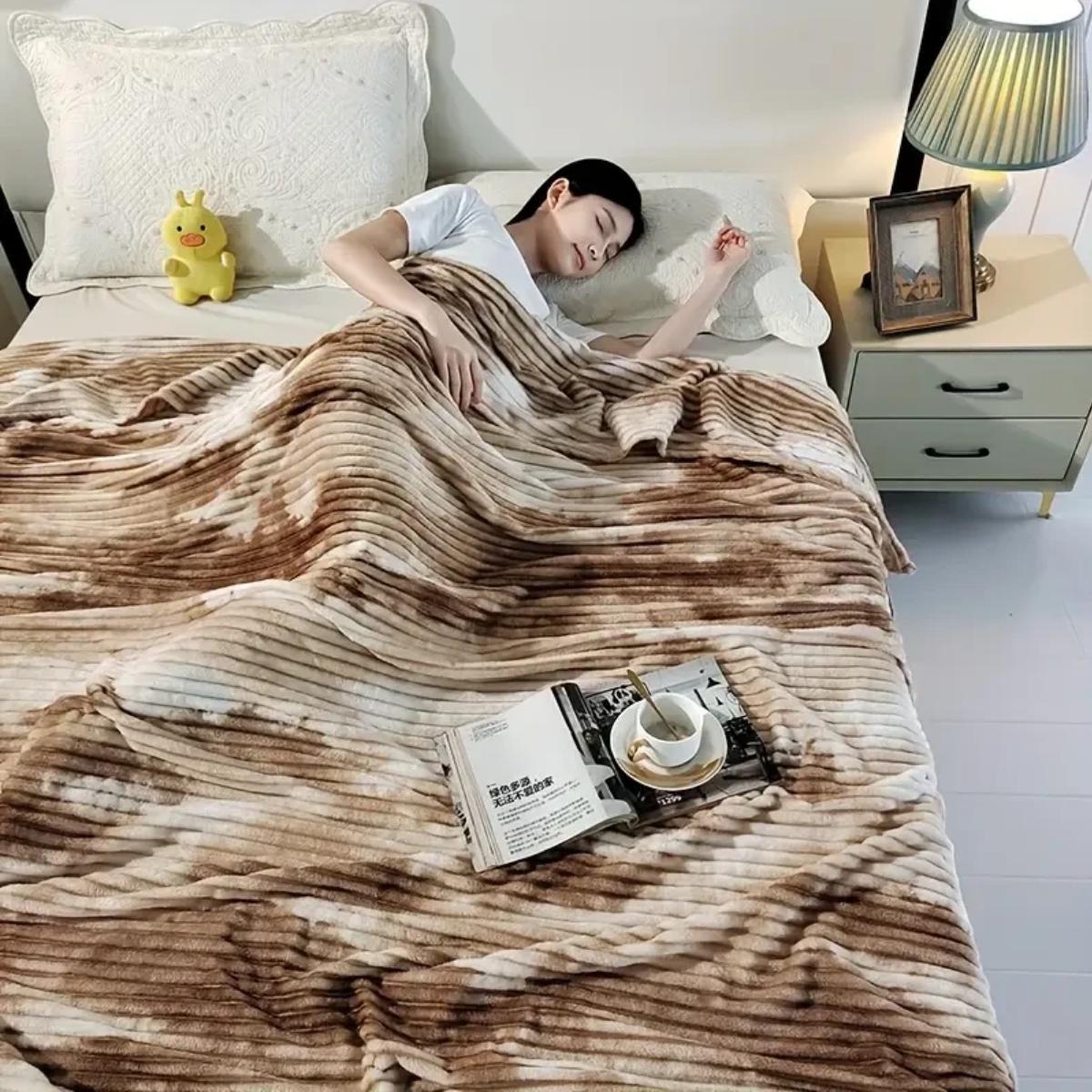 Плед Koloco Шарпей мраморный евро 200х230 см Коричневый (41818) - фото 1