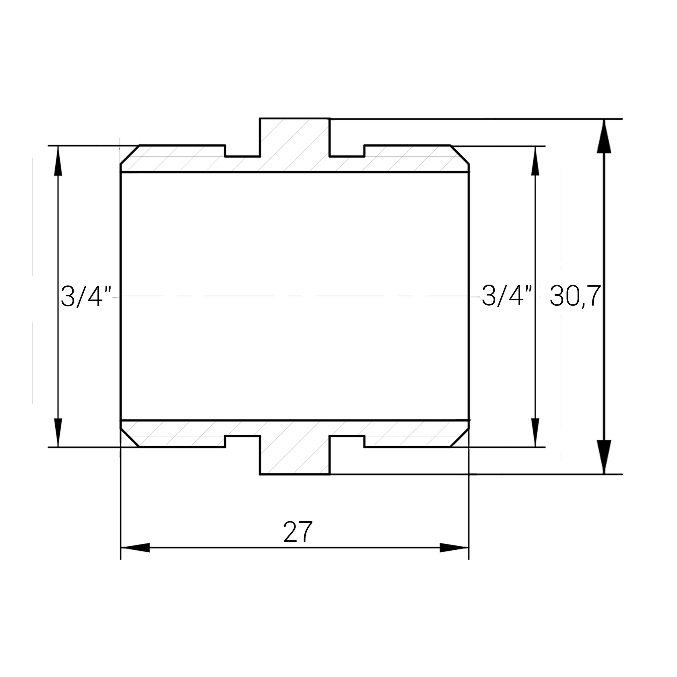 Ниппель VA 000024908 никель наружная-наружная 3/4" (154040) - фото 3