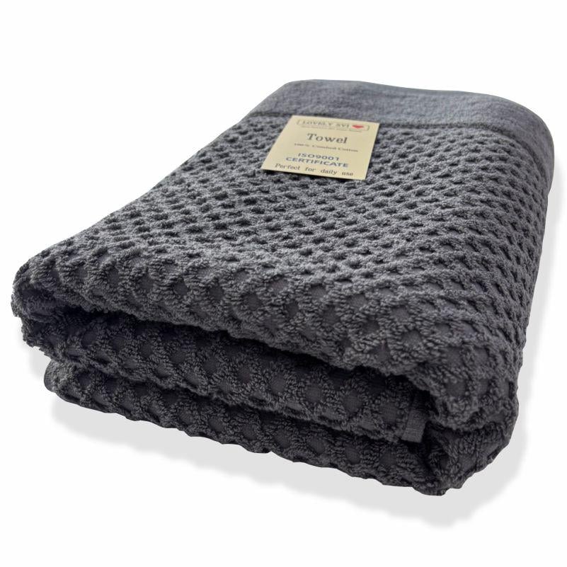 Полотенце банное Lovely Svi Diamond Grid хлопок жаккард 70х140 см Серый (541124) - фото 1 Полотенце банное Lovely Svi Diamond Grid хлопок жаккард 70х140 см Серый (541124) - фото 1