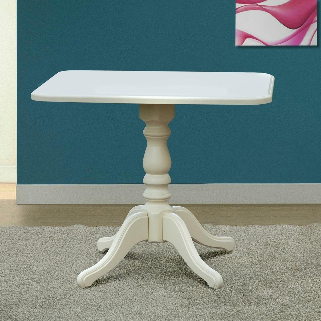 Стол кухонный не раскладной Мікс Меблі Моно 68х90 см натуральное дерево/МДФ Белый