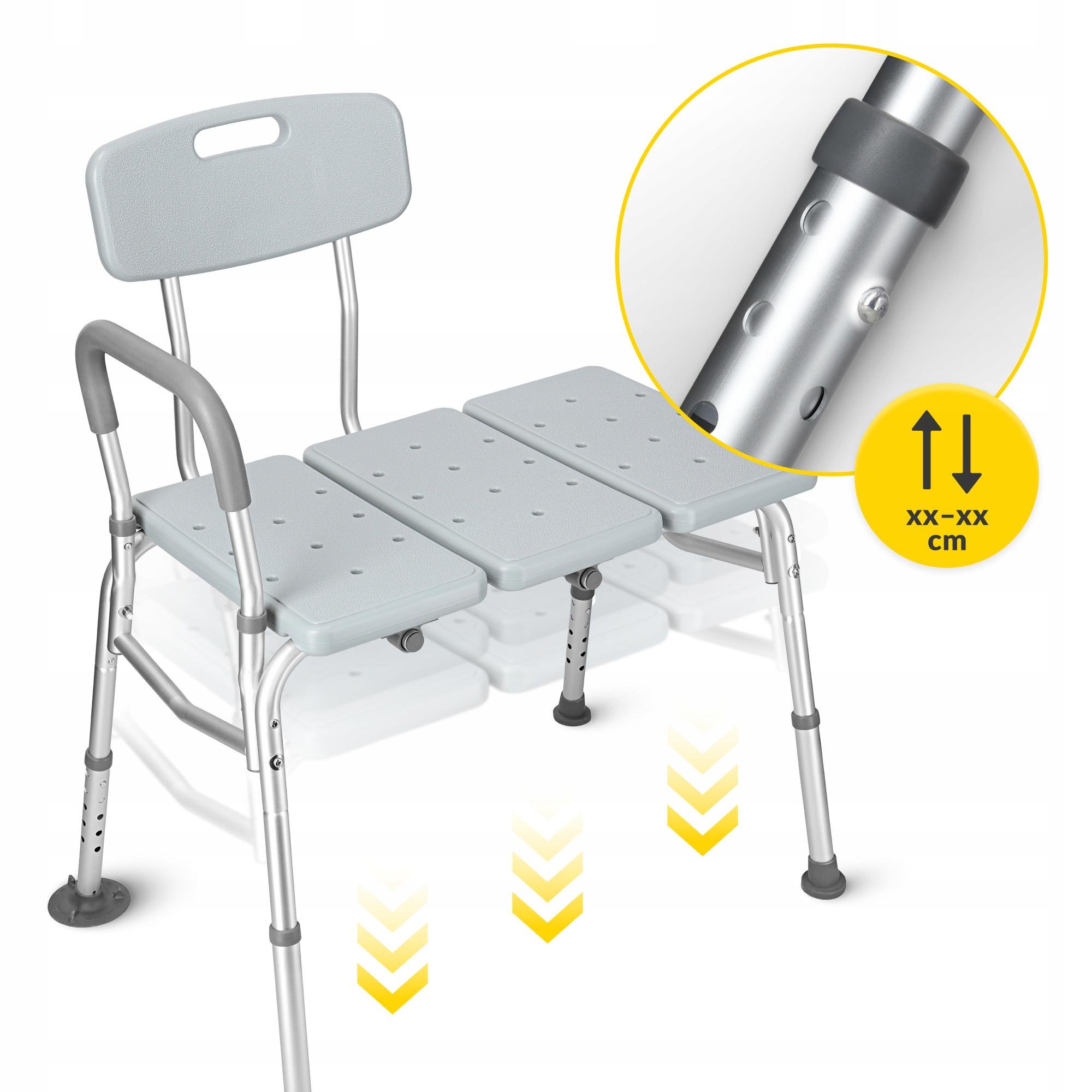 Кресло для ванной и душа 4fizjo широкое/регулируемое/со спинкой и опорой Grey (P-5905973406536) - фото 7 Кресло для ванной и душа 4fizjo широкое/регулируемое/со спинкой и опорой Grey (P-5905973406536) - фото 7