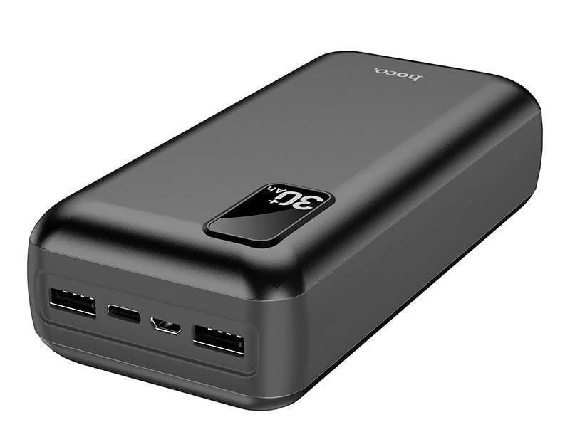 Повербанк Hoco Serenity digital display large capacity power bank DB34B 30000 mAh 3 порта Чорний (2005104543)