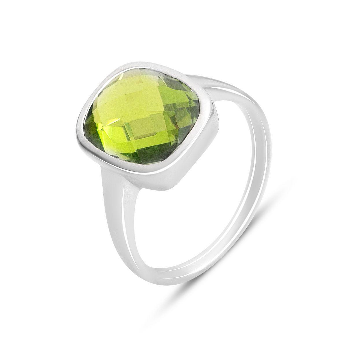 Кольцо серебряное Tiva с хризолитом 6,11 ct 4,08 г р. 17,5 (2157557)