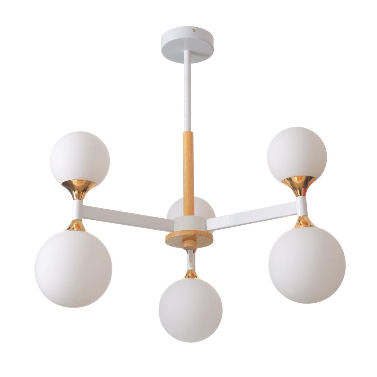 Стельова люстра Brille BR-01 603S/6 E27 Wood/WH