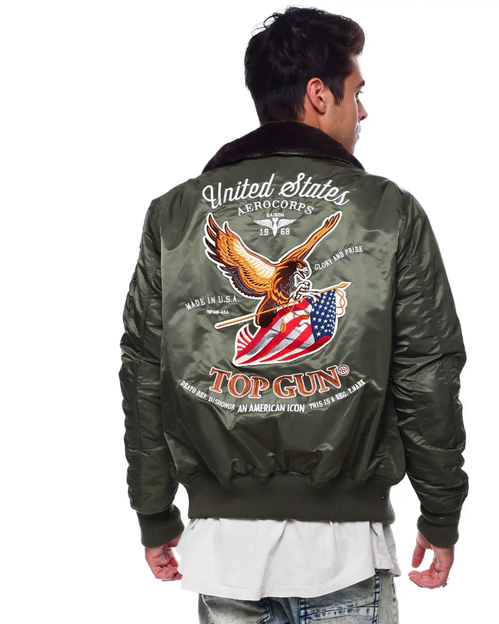 Бомбер Top Gun Eagle CW45 Jacket XL OIive (TGJ1938OXL) - фото 6