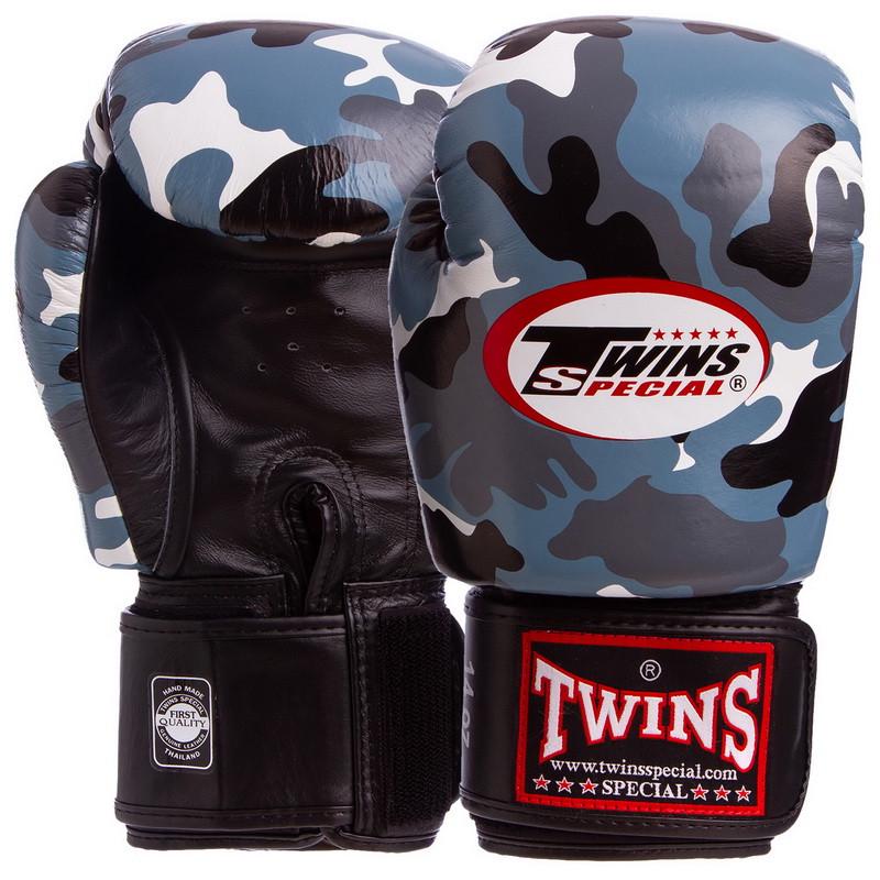Боксерские перчатки Twins ARMY кожаные 10 oz Серый (FBGVL3-ARMY)