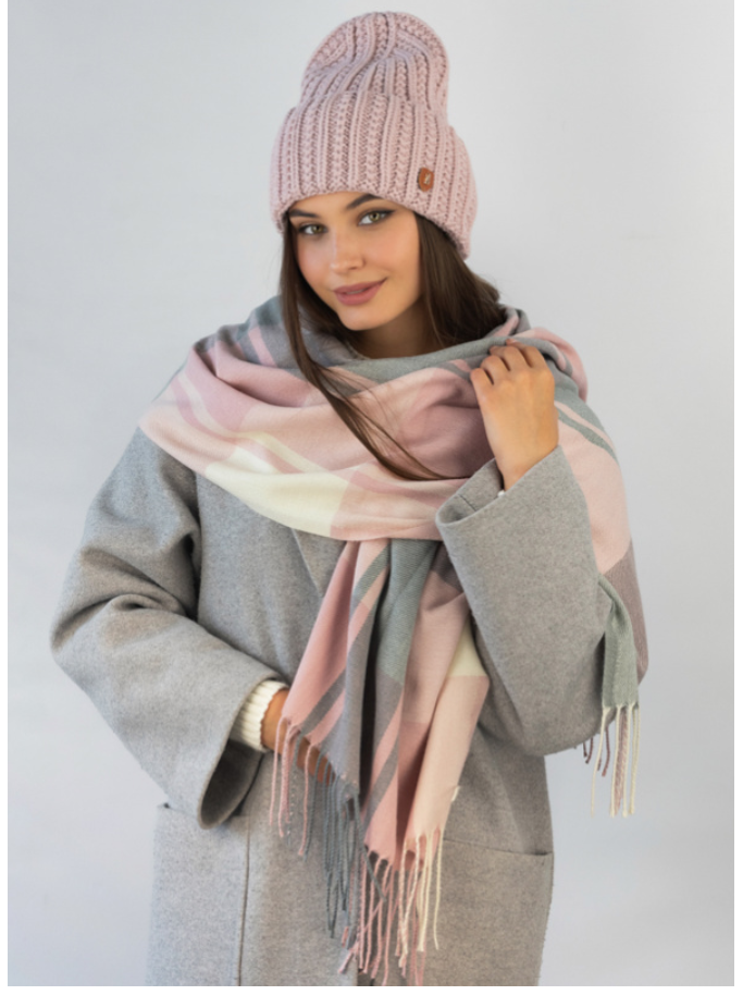 Комплект шапка и кашемировый женский палантин Braxton (863W)