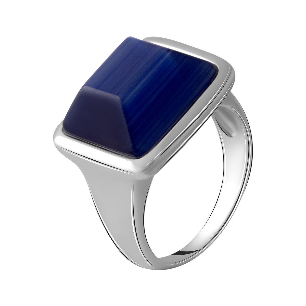 Кольцо серебряное с кошачьим глазом 7,59 г р. 17 (2053781)