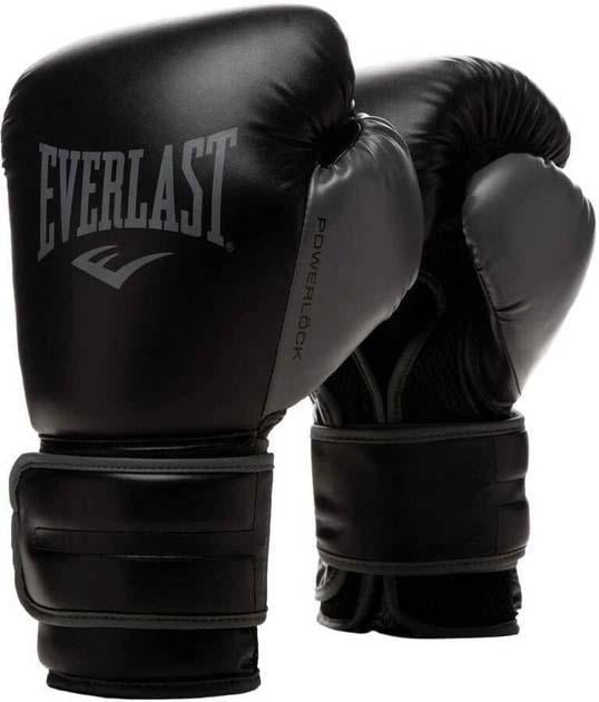 Боксерские перчатки Everlast POWERLOCK TRAINING GLOVES Уни 16 унций Черный/Серый (870310-70-816 16)