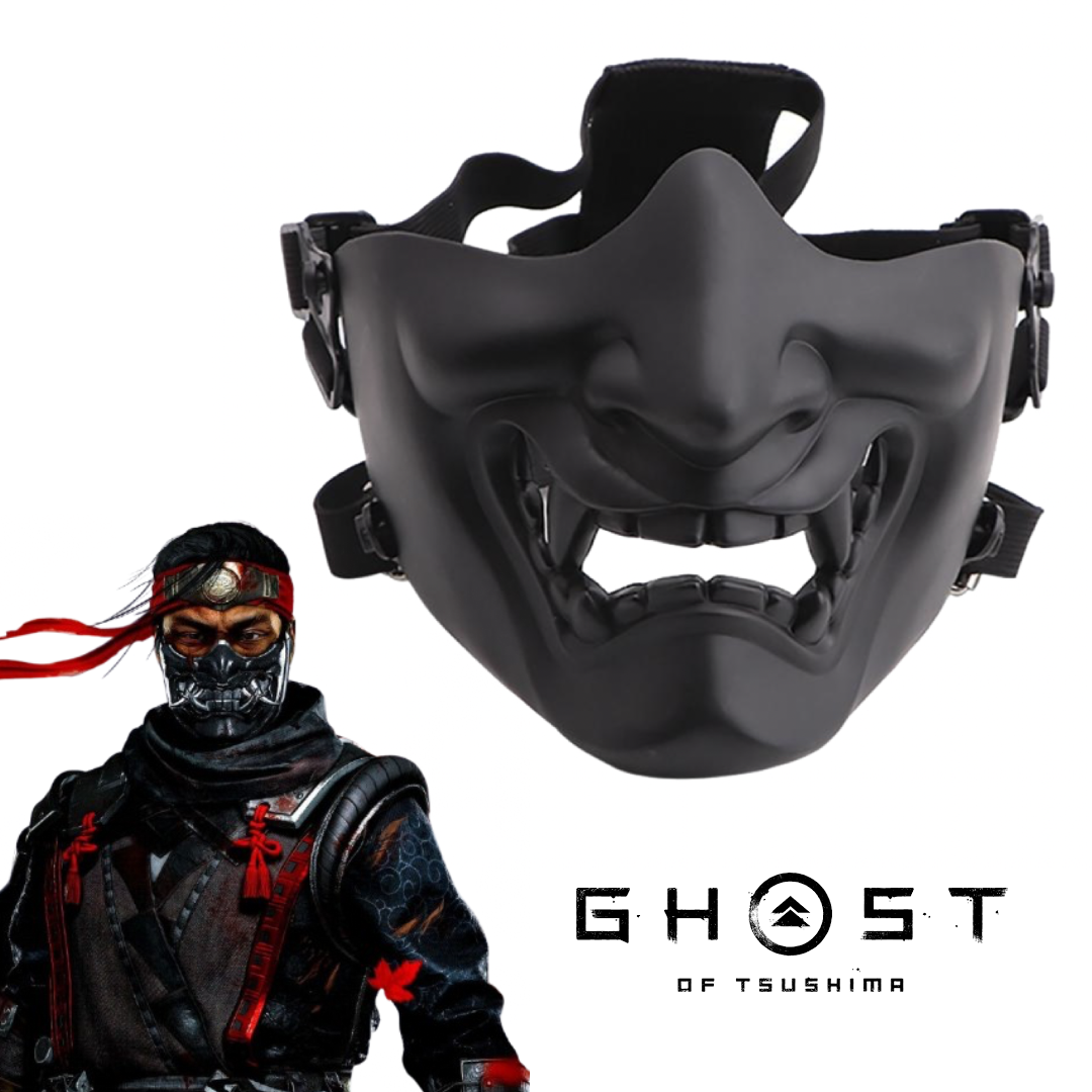 Маска Самурая Ghost of Tsushima Airsoft косплей Черный (MK001025) - фото 7