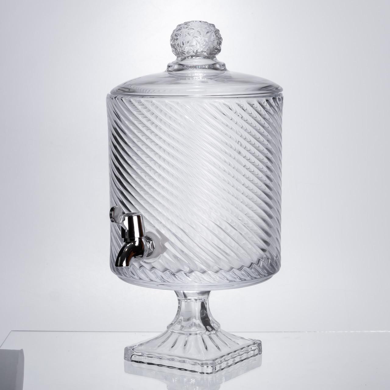 Лимонадниця з краном на підставці скляна 4,5 л Прозорий (HP-19-3045-8) - фото 4