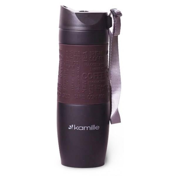 Термокружка Kamille с TPR-вставкой и ремешком 2067 480 мл Термокружка Kamille с TPR-вставкой и ремешком 2067 480 мл