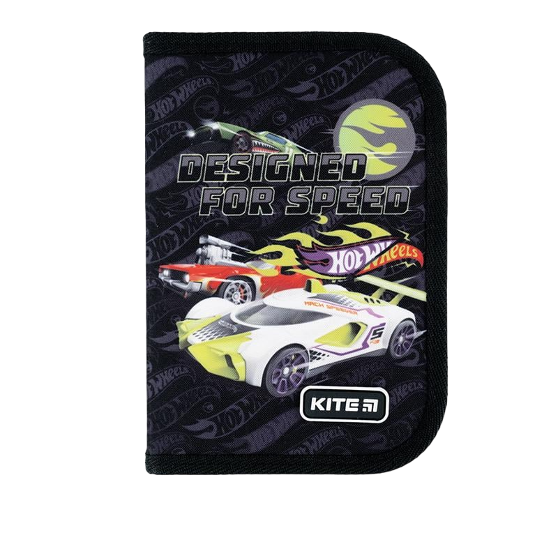 Пенал школьный KITE Hot Wheels HW24-622 на 1 отделение и 2 отворота без наполнения (67010)