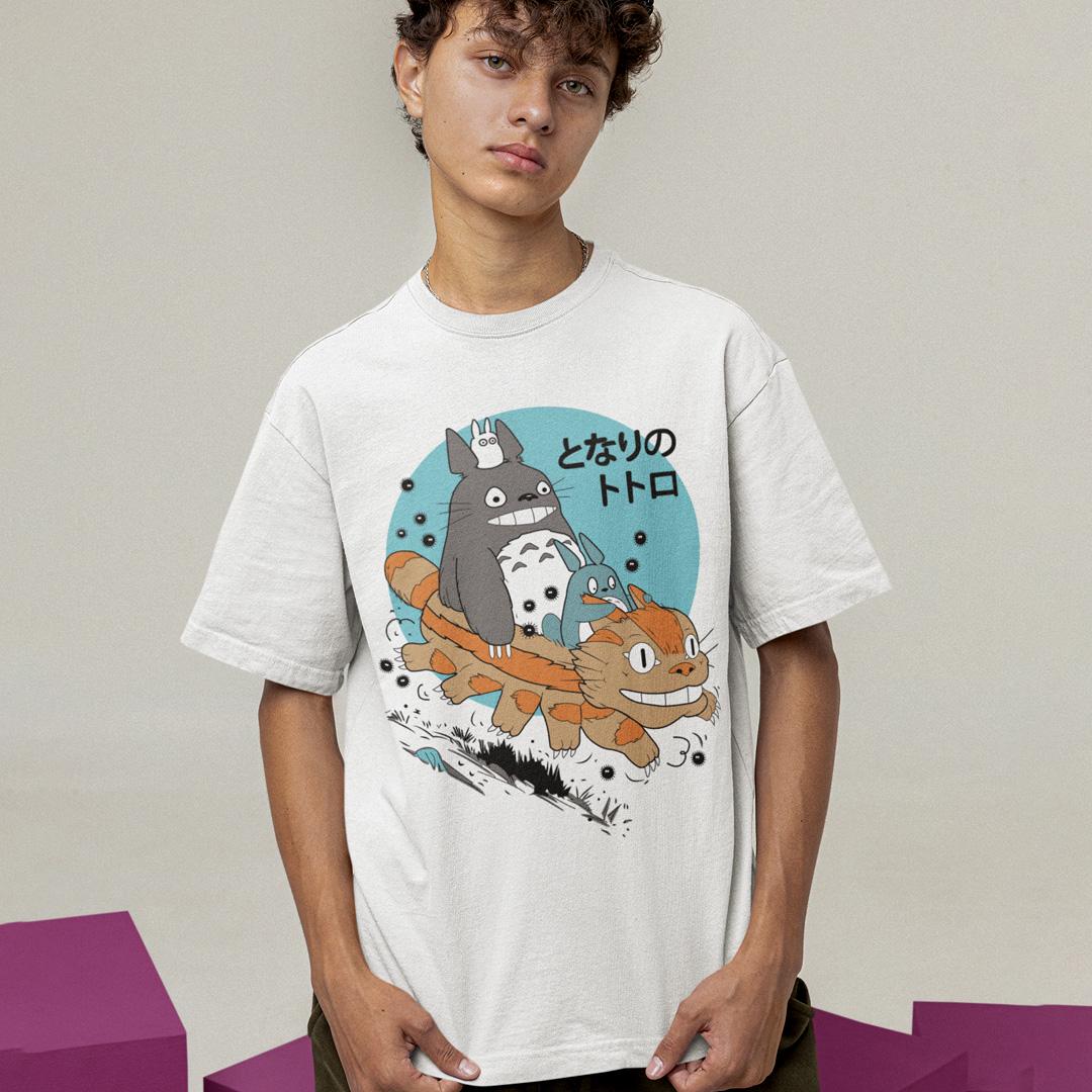 Футболка унисекс My Neighbor Totoro and Nekobasu XS Белый (31174955)