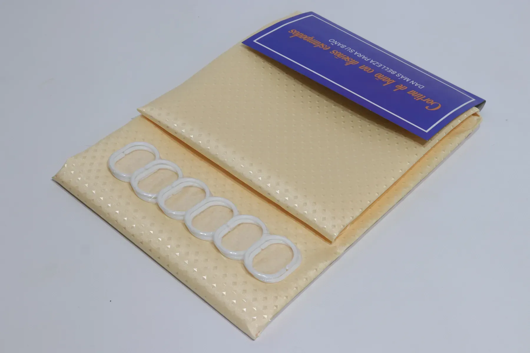 Шторка для ванної з кільцями однотонна 240х180 см Бежевий (5314/beige)