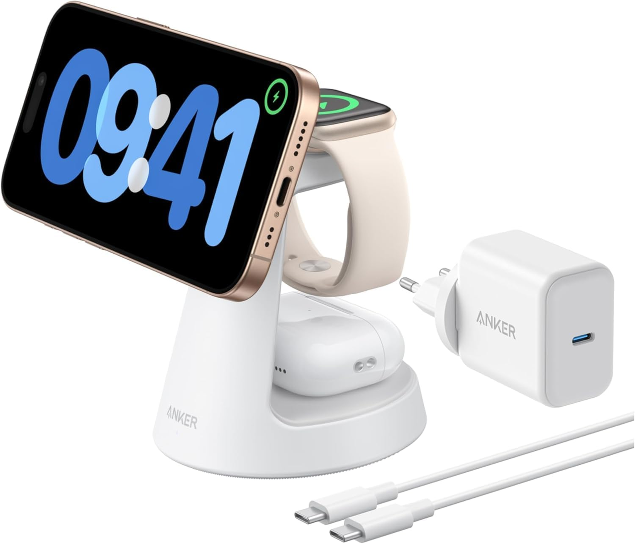 Зарядное устройство для Anker MagGo Wireless Charging Station 15W White (2000265)