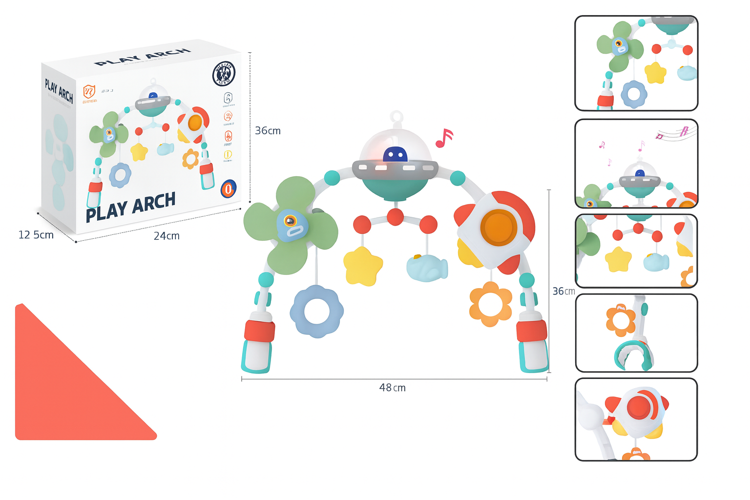 Музична ігрова дуга Play Arch UFO зі світлом/мелодіями та обертанням 360° (130) - фото 11