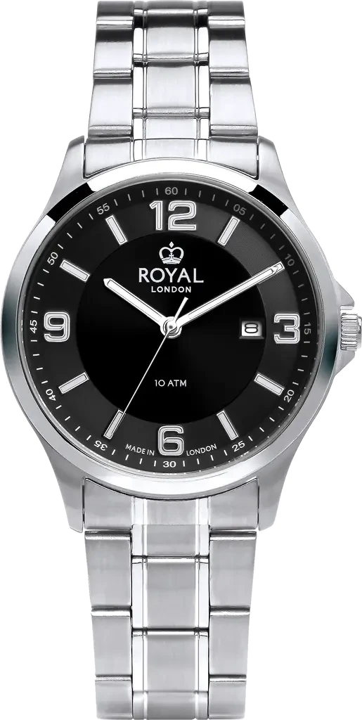 Наручные часы мужские Royal London 41518-03 со стальным корпусом WR 100 м Черный (3145756549)