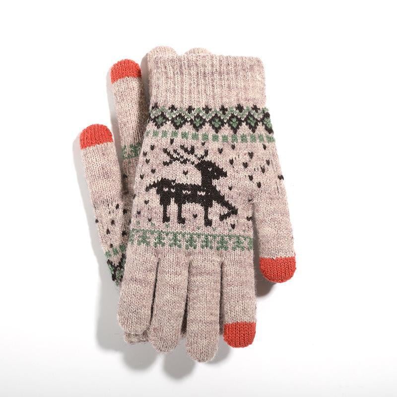 Перчатки зимние iWinter Animal Korean для сенсорных экранов Светло-коричневый (1889P)