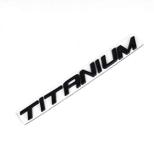 Эмблема надпись Titanium Ford металл 20х1,7 см Черный матовый (1670709695)