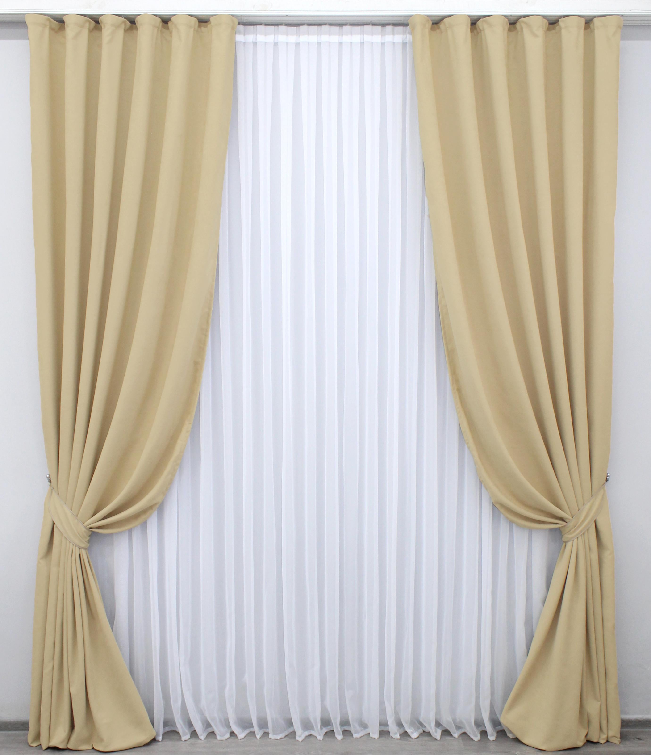 Комплект штор VR-Textil SPARTA № 1192ш микровелюр 150х290 см 2 шт. Бежевый (33-0020