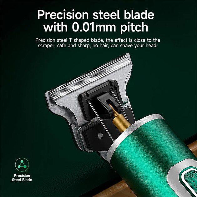 Машинка для стрижки волосся з насадками Hoco DAR03 Breeze Electric Hair Cutter 90 min Green - фото 5