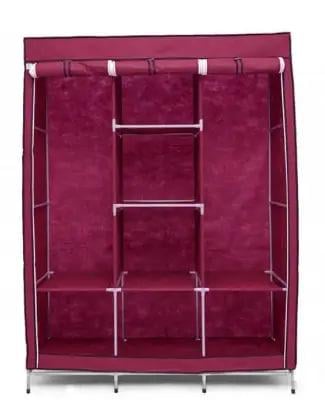Шкаф тканевый для одежды на 3 секции Бордовый