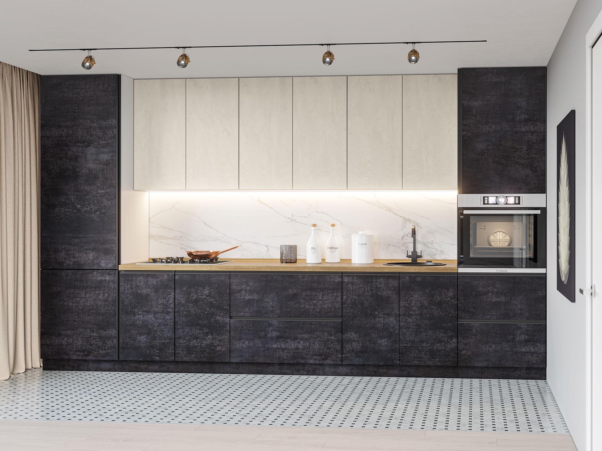 Кухня модульная Sophie Шелковый камень/Черный (000-001-1018)