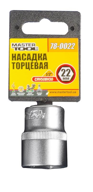 Насадка торцевая 6-гранная MasterTool 1/2" 22 мм CRV (78-0022) - фото 2