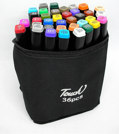 Скетч маркеры Touch Kaikai двухсторонние/спиртовые в сумке по номерам 36 шт.