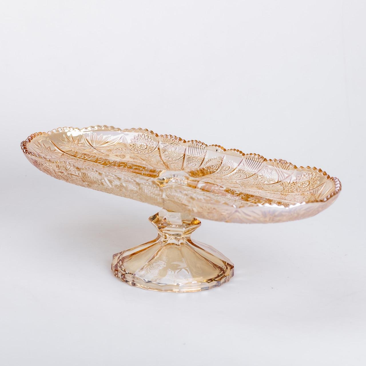 Фруктовниця скляна на ніжці 33.5х15х10.5 см овальна ваза для фруктів - фото 7 Фруктовниця скляна на ніжці 33.5х15х10.5 см овальна ваза для фруктів - фото 7