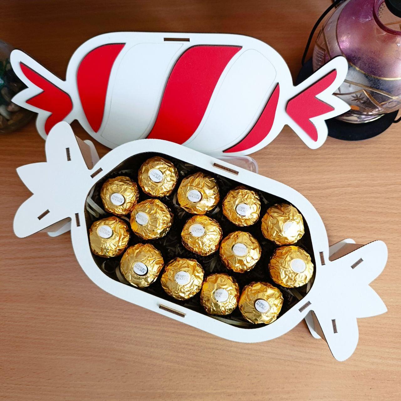 Бокс с конфетами для ребенка/девушки на день рождения/новый год/рождество/8 марта/день влюбленных (ar262) - фото 2