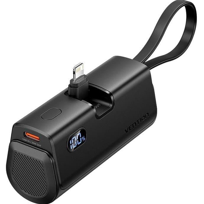 Повербанк Vention FHRB0 Black 4800 мАч 22.5 W PD с LED дисплеем Lightning и USB Type-C (FHRB0)