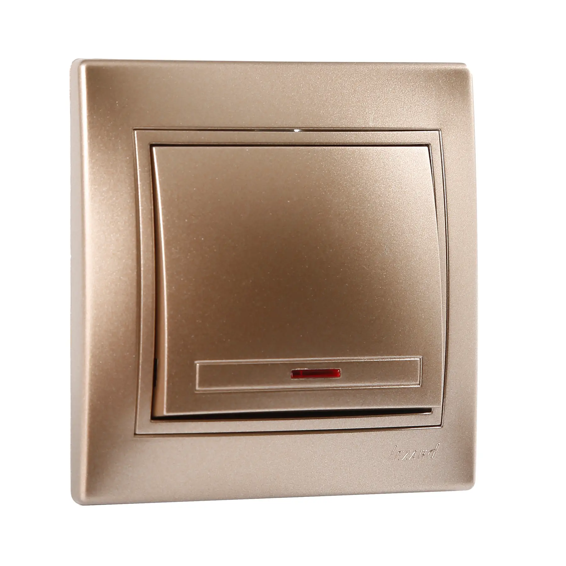 Вимикач Lezard Mira 1-клавішний з підсвіткою Світло-коричневий перламутр
