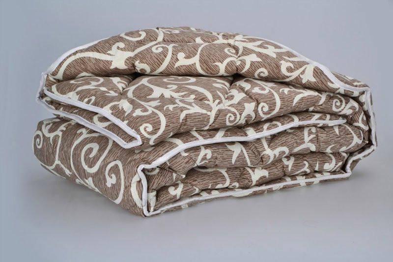 Одеяло двуспальное из овечьей шерсти Лери Макс Gold Штрихованый вензель (18872)