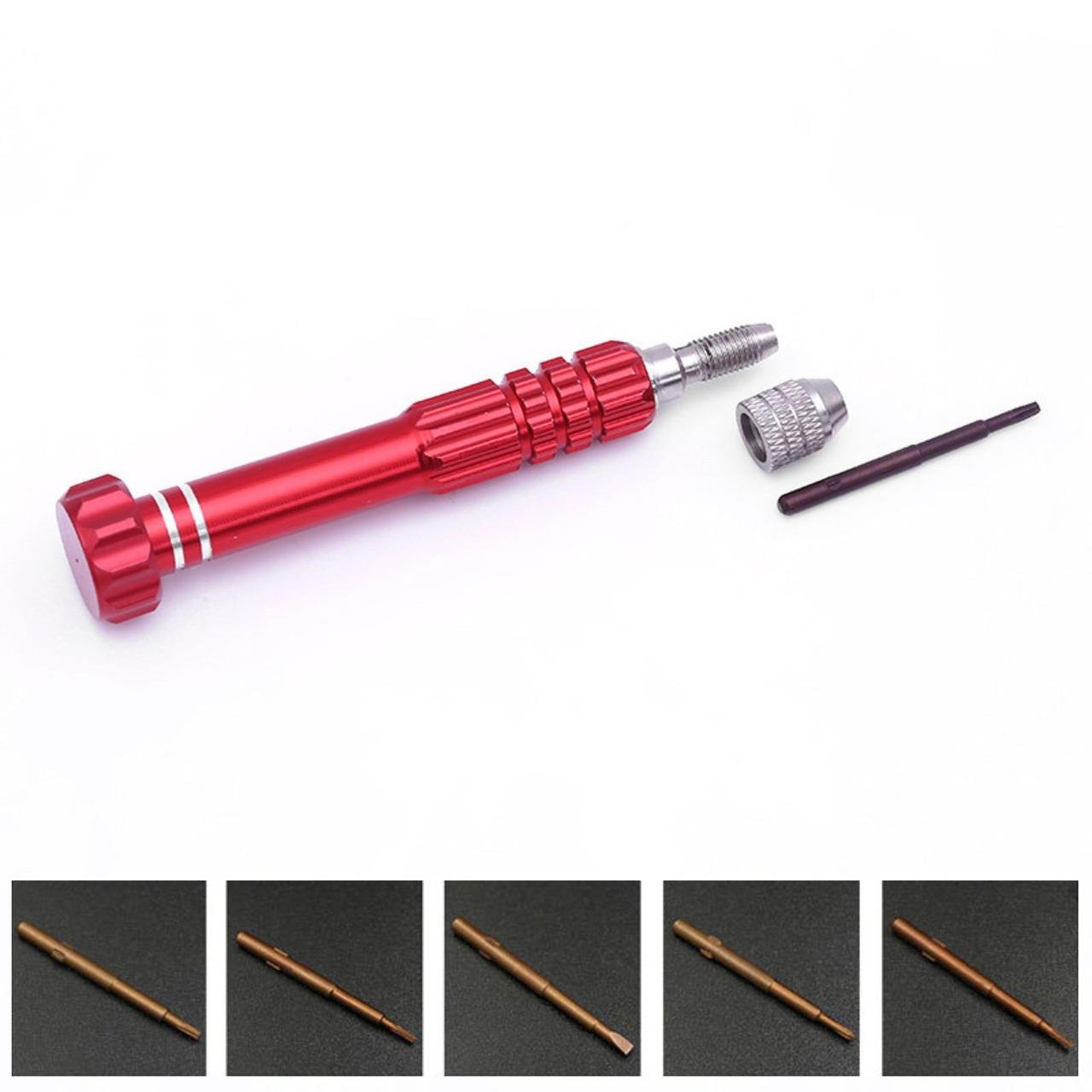 Викрутка прецизійна цангова 5 намагнічених змінних жал Red (137755) - фото 4 Викрутка прецизійна цангова 5 намагнічених змінних жал Red (137755) - фото 4