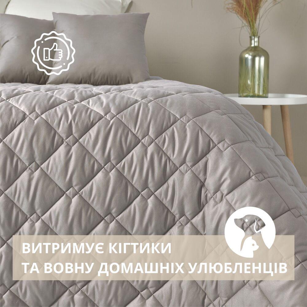 Покрывало на кровать IDEIA Стиль Cube двухстороннее антиаллергенное волокно 180х210 см Серый/Бежевый (15787) - фото 6