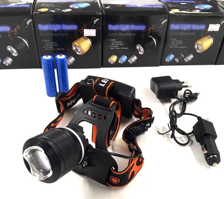 Фонарь налобный с линзой и зумом 2199 12V XPE на аккумуляторе (18650) - фото 6