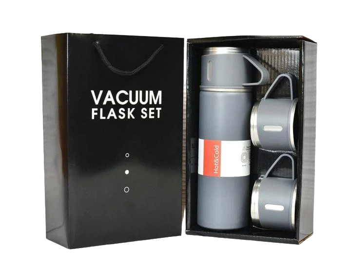 Набір подарунковий Hot&Cold термос із 3 кружками 500 мл Сірий (TV-3) - фото 1 Набір подарунковий Hot&Cold термос із 3 кружками 500 мл Сірий (TV-3) - фото 1