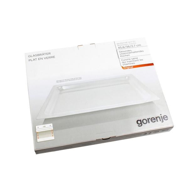 Противень стеклянный AC022 для духовок Gorenje 411E/443E/54160 456x360x27 мм (00000032013)