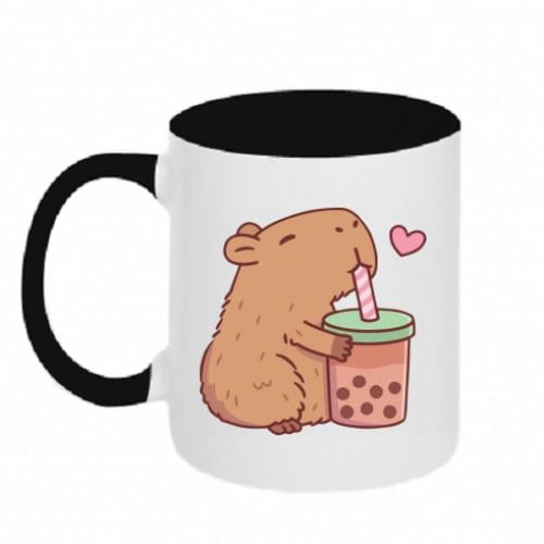 Кружка двухцветная Boba tea capybara 320 мл (14709248-17-188160)