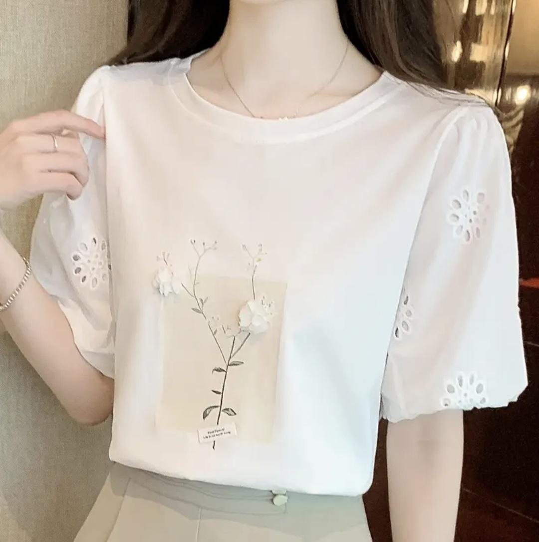 Футболка з рукавами ліхтарик М Білий (00235)