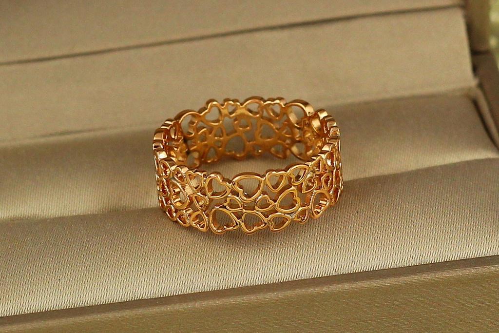 Кільце Xuping Jewelry Плетене з сердечок р. 19 Золотистий (2336998907)