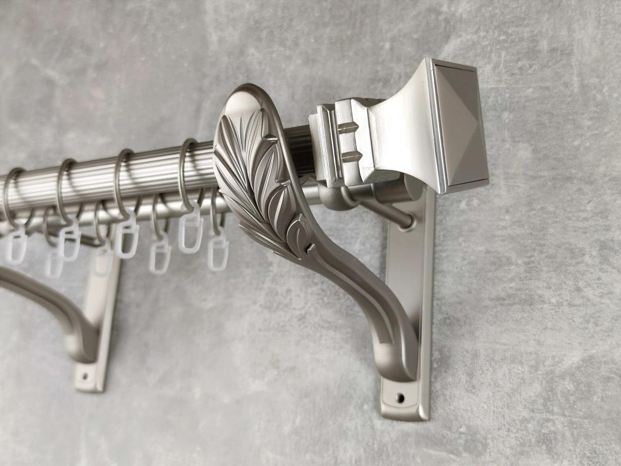 Карниз MStyle металлический для штор двухрядный Емпория 25/19 мм рифленый 200 см Сатин (5012851)