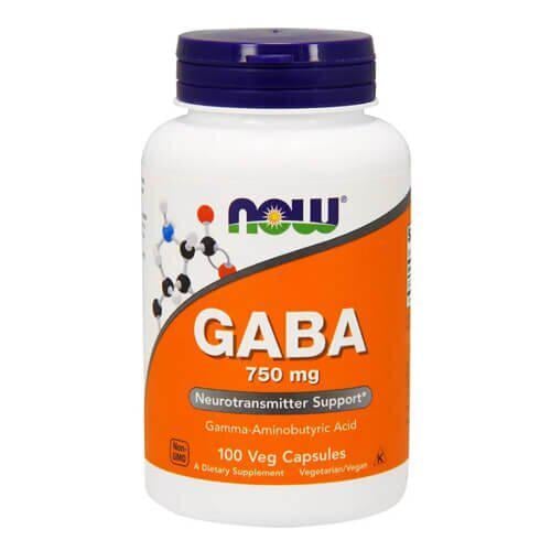 Габба NOW GABA 750 мг 100 Veg Capsules (NOW-00089)
