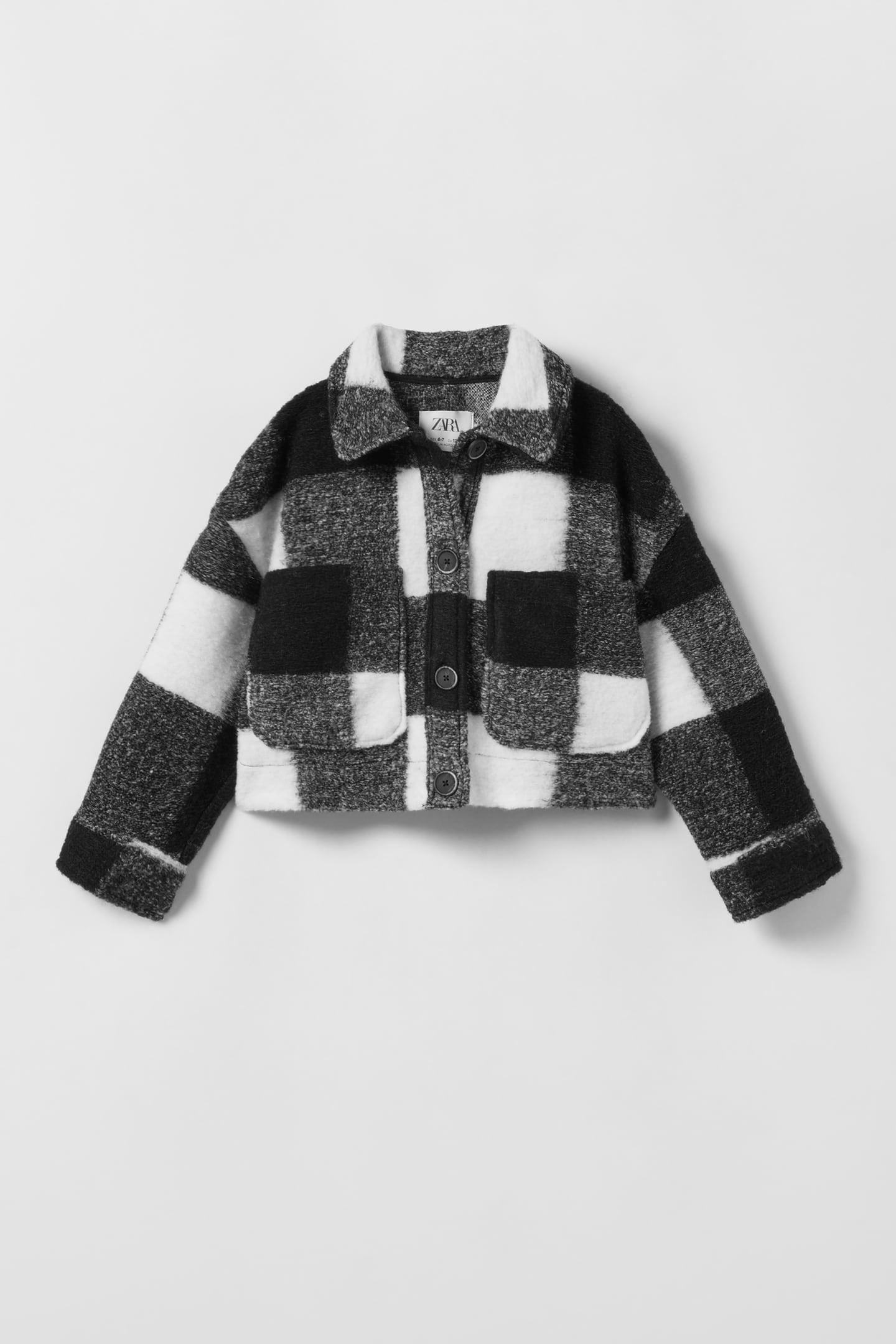 Куртка-рубашка для девочки в клетку Zara р. 152 Черный (1001119064)