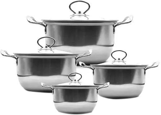 Набір посуду Unique UN-5072 із нержавіючої сталі 8 предметів Сірий (UN5072)