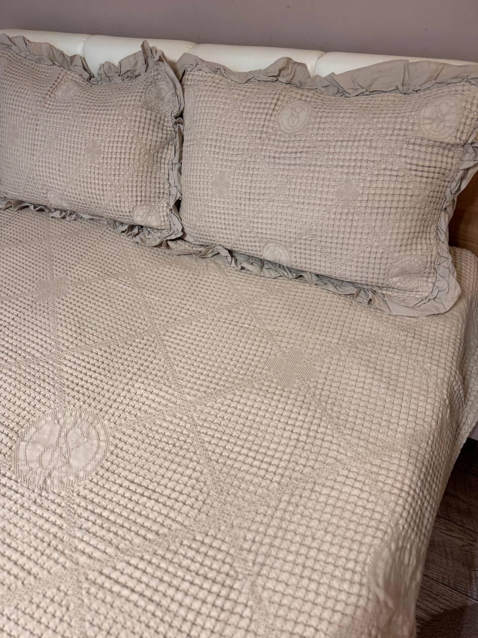 Комплект вафельний євро покривало-простирадло 200х230 см/наволочки 50х70 см 2 шт. Капучино (П4К-al-n-vaf-003) - фото 3