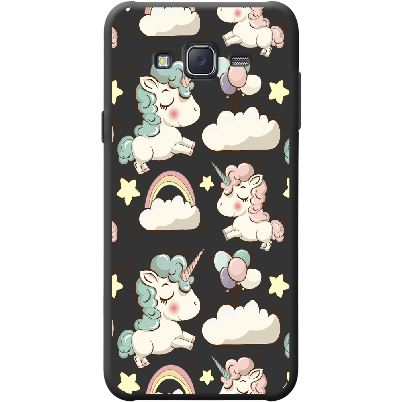 Чохол BoxFace Samsung J500H Galaxy J5 Unicorns Чорний силікон (25242-cc2-41568)